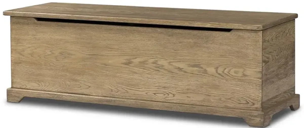 Arthur Rustic Lodge Brown Oak Wood Storage Bench