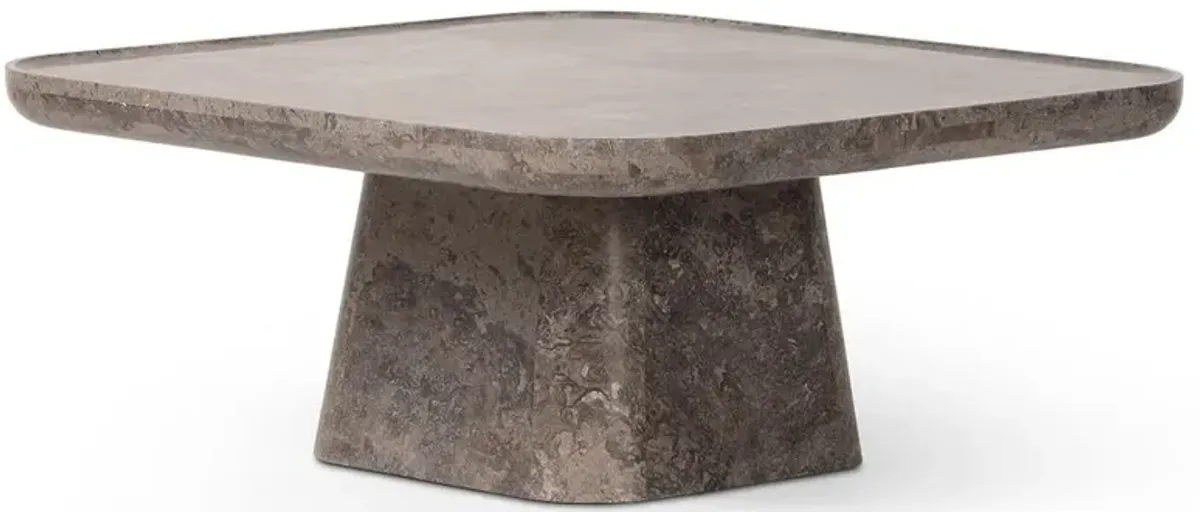Barley Modern Classic Warm Grey Marble Square Coffee Table