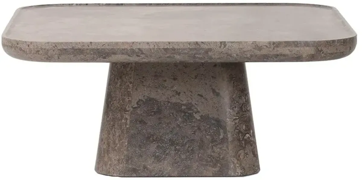 Barley Modern Classic Warm Grey Marble Square Coffee Table
