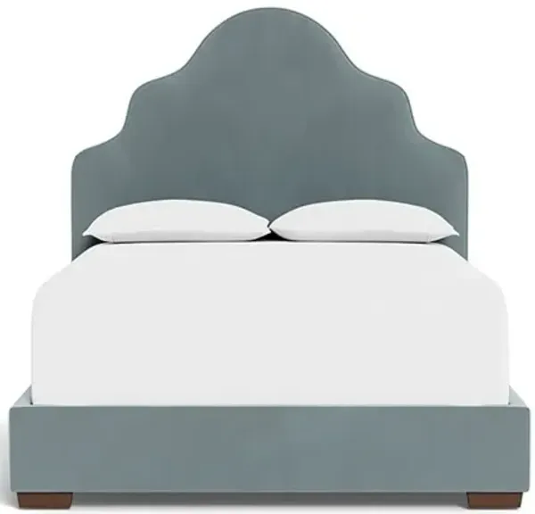 Aubriella Saltwater Blue Performance Velvet Bed - King