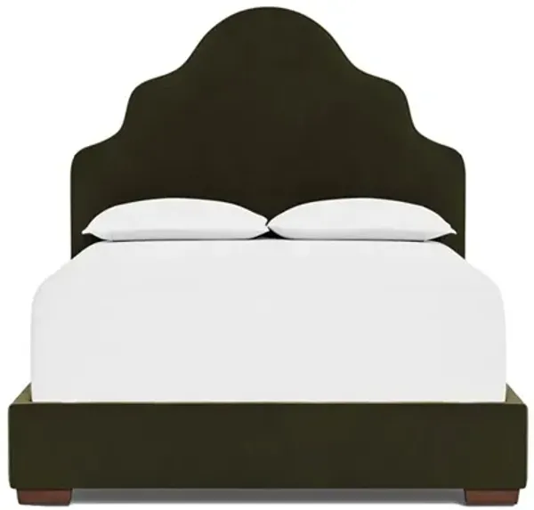 Aubriella Boxwood Green Performance Velvet Bed - King