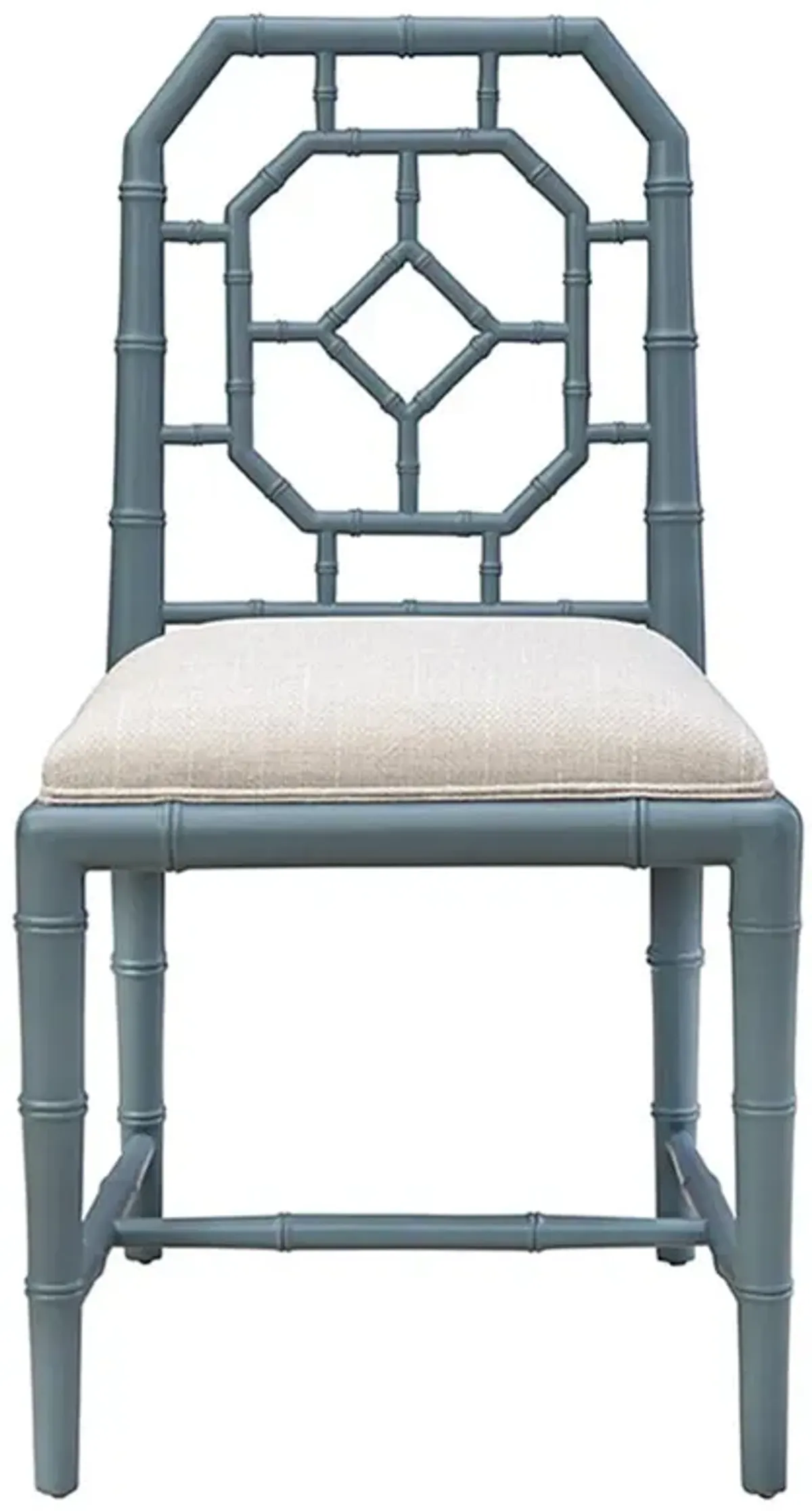 Dalma Coastal Cream Performance Light Blue Wood Dining Chair