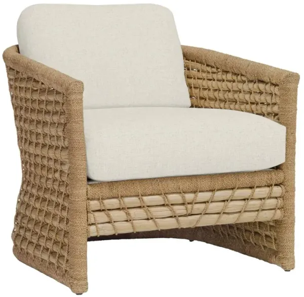 Palecek Capitola Coastal Natural Rattan Beige Performance Barrel Lounge Chair