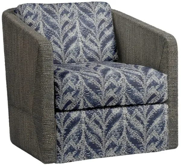 Palecek Carmine Coastal Indigo Performance Mocha Wash Woven Rope Swivel Chair
