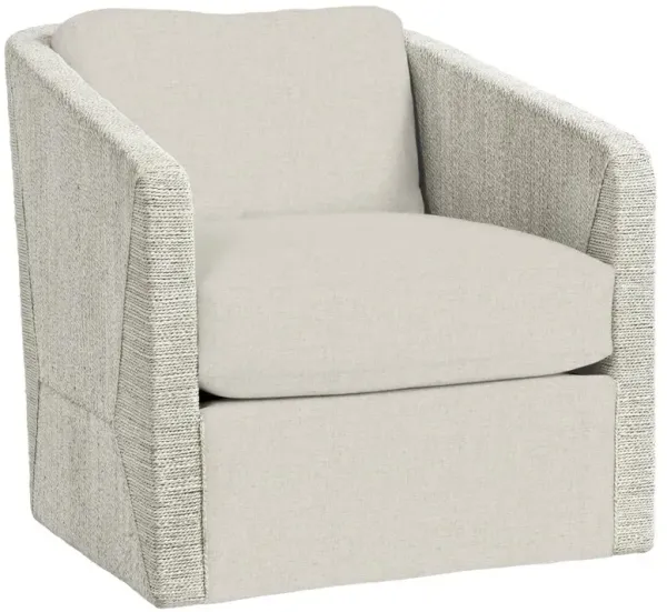 Palecek Carmine Coastal Beige Performance Woven Rope Swivel Chair