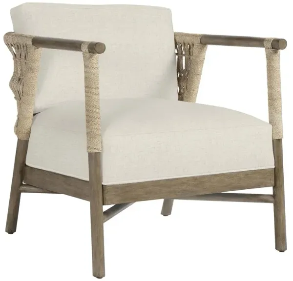 Palecek Colton Coastal Beige Performance Brown Wood Lounge Chair