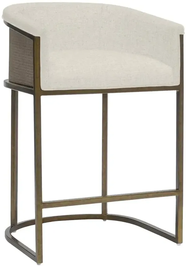 Palecek Donovan Modern Classic Beige Performance Gold Metal Counter Stool