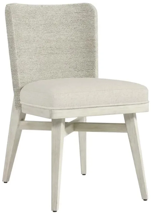Palecek Francis Coastal Beige Performance Whitewash Woven Rope Dining Chair