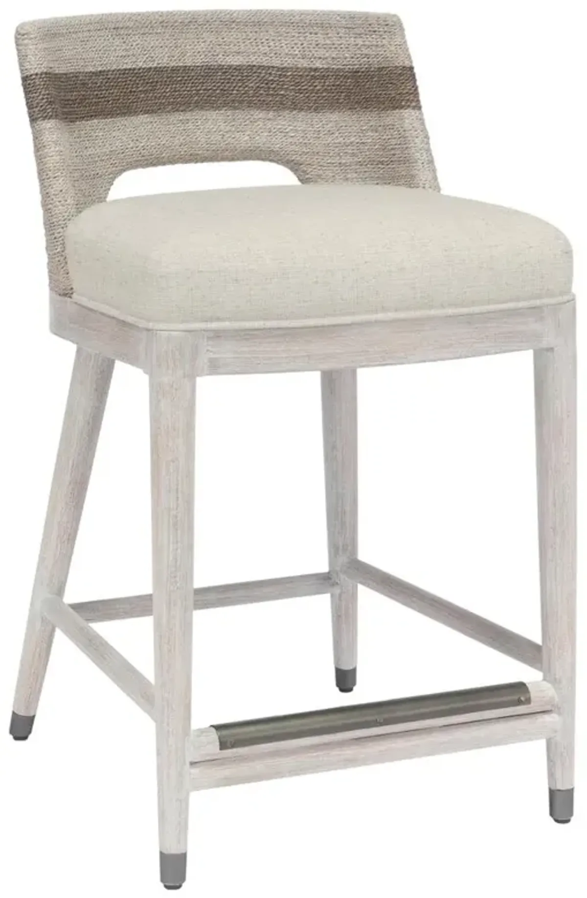 Palecek Fritz Coastal Beach Beige Performance Wood Counter Stool