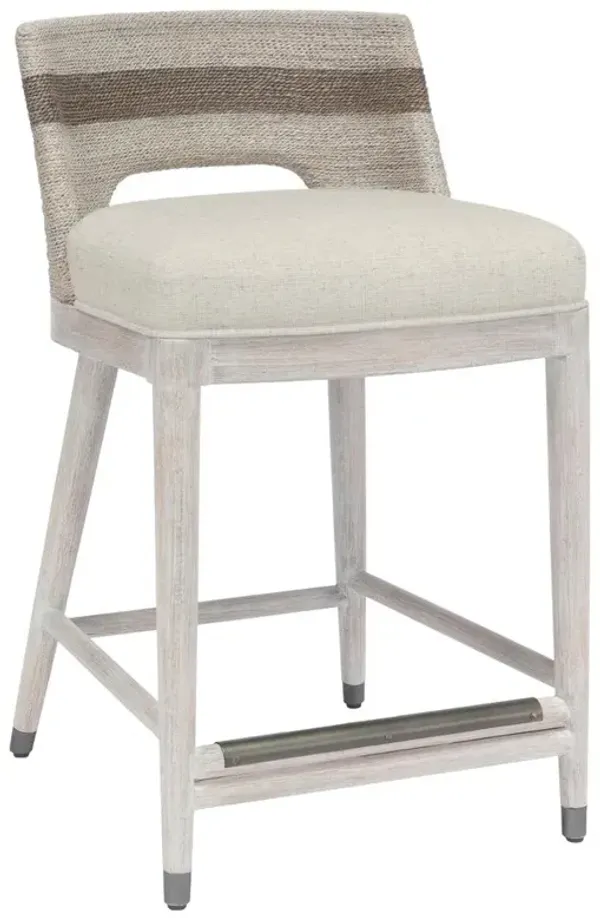 Palecek Fritz Coastal Beach Beige Performance Wood Counter Stool