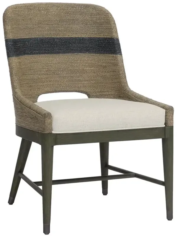 Palecek Fritz Coastal Beach Beige Performance Woven Rope Dining Chair