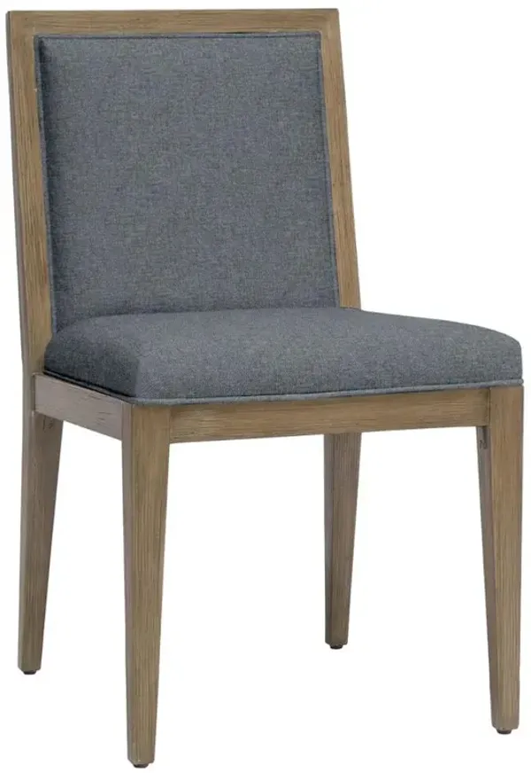 Palecek Santa Barbara Modern Blue Upholstered Wood Outdoor Dining Chair