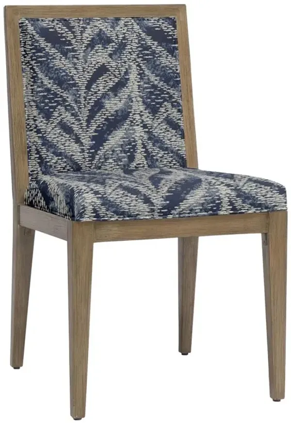 Palecek Santa Barbara Modern Indigo Upholstered Wood Outdoor Dining Chair
