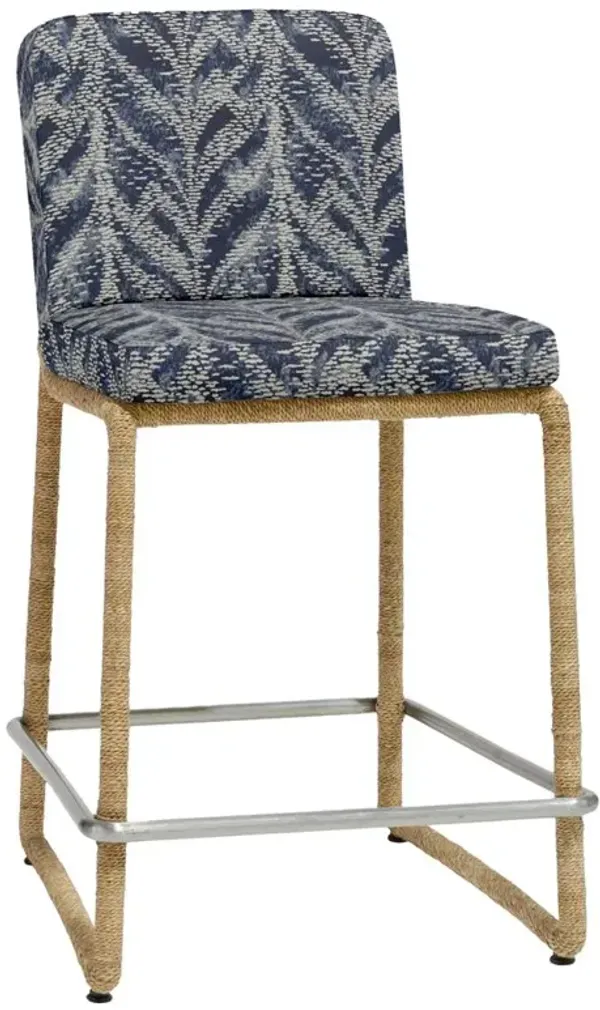 Palecek Stillwater Coastal Beach Indigo Performance Natural Rope Counter Stool