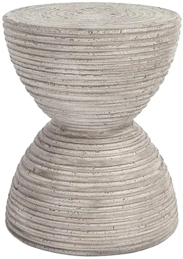 Cory Modern Classic Grey Concrete Round Pedestal Outdoor Side Table