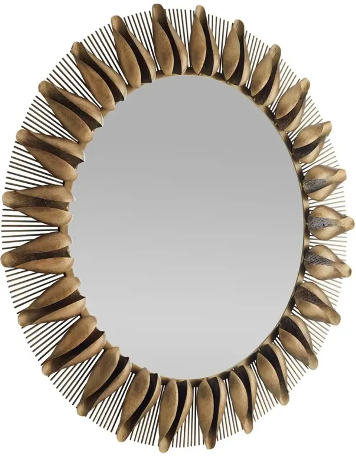 Goldie Mid Century Modern Antique Brass Iron Wall Mirror
