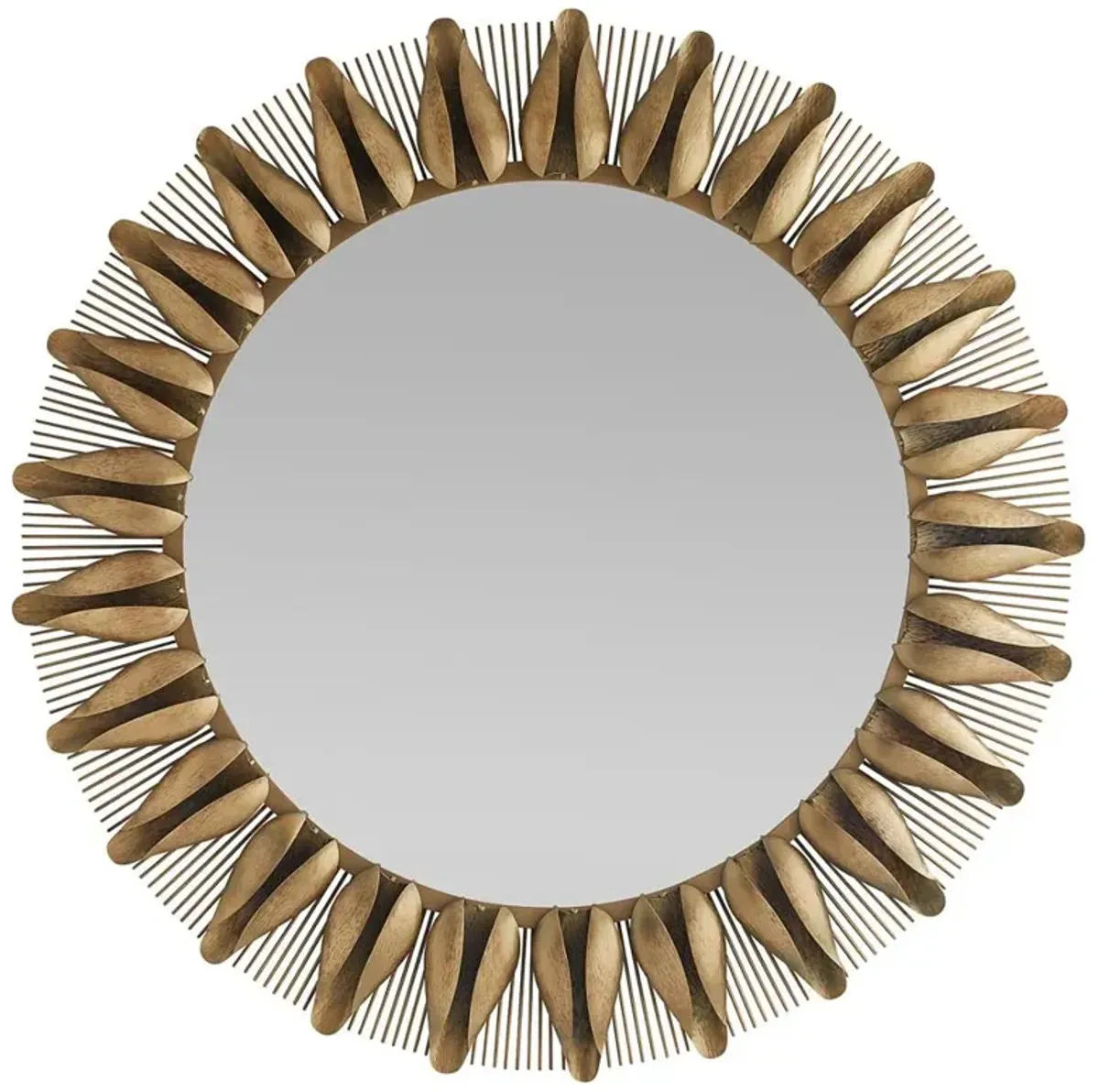 Goldie Mid Century Modern Antique Brass Iron Wall Mirror