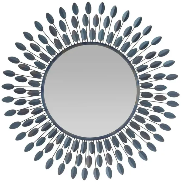 Frida Coastal Beach Blue Iron Petals Wall Mirror