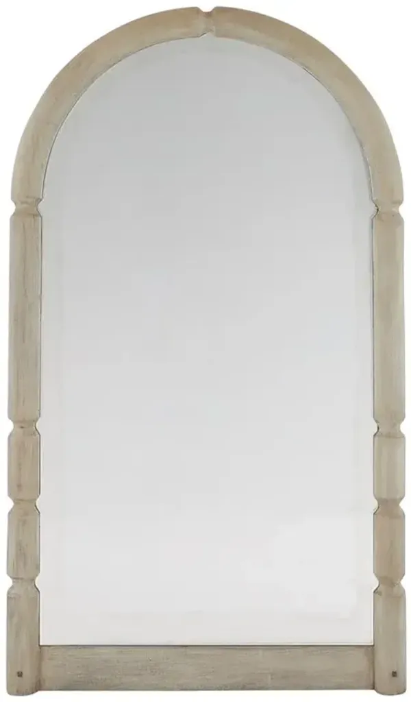 Charleston Coastal Smoke Grey Wood Full Length Floor Mirror
