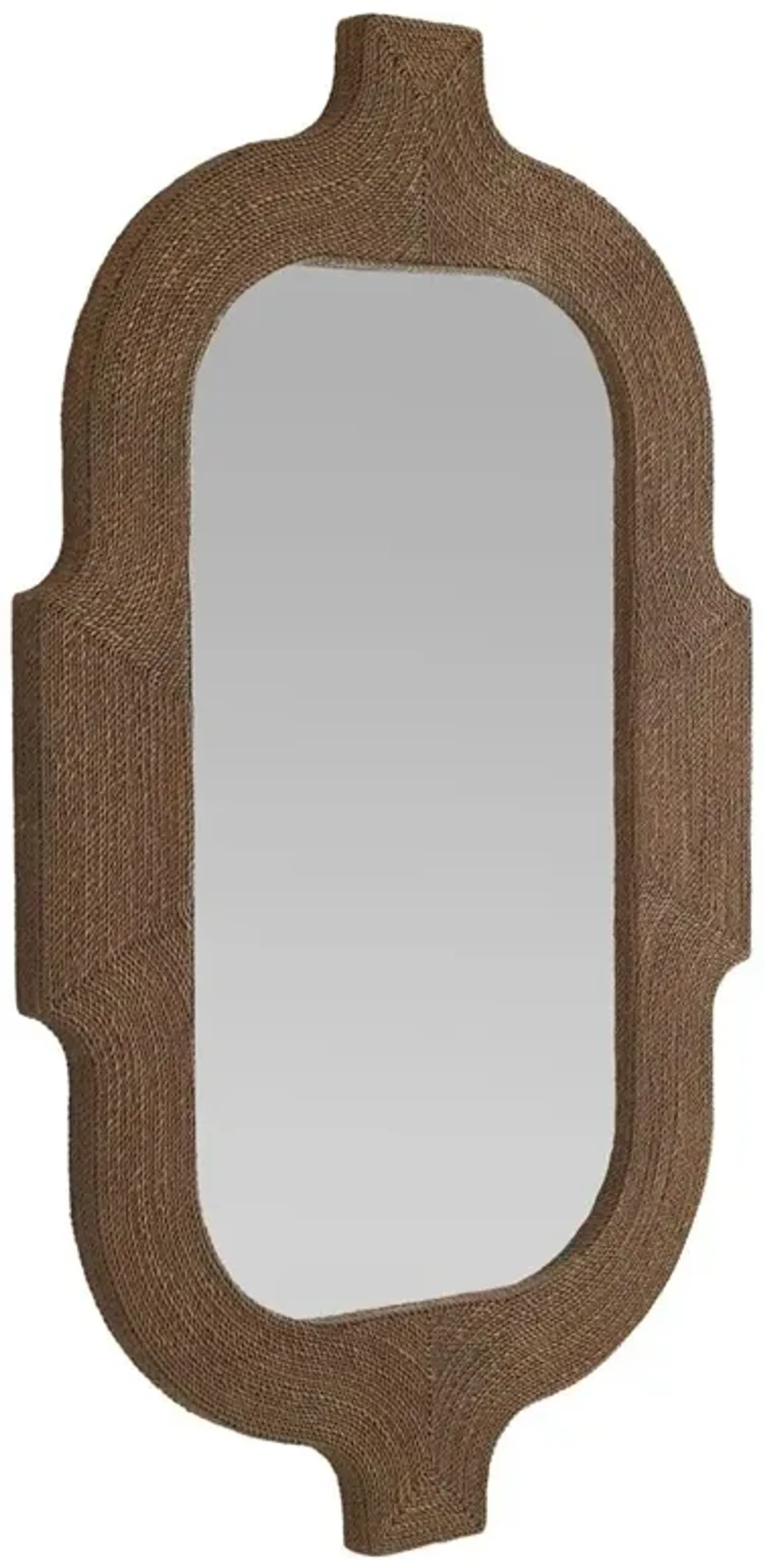 Freeport Coastal Beach Brown Abaca Rope Wall Mirror