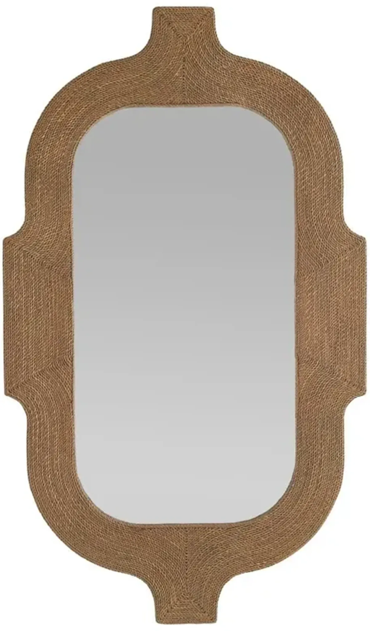 Freeport Coastal Beach Brown Abaca Rope Wall Mirror