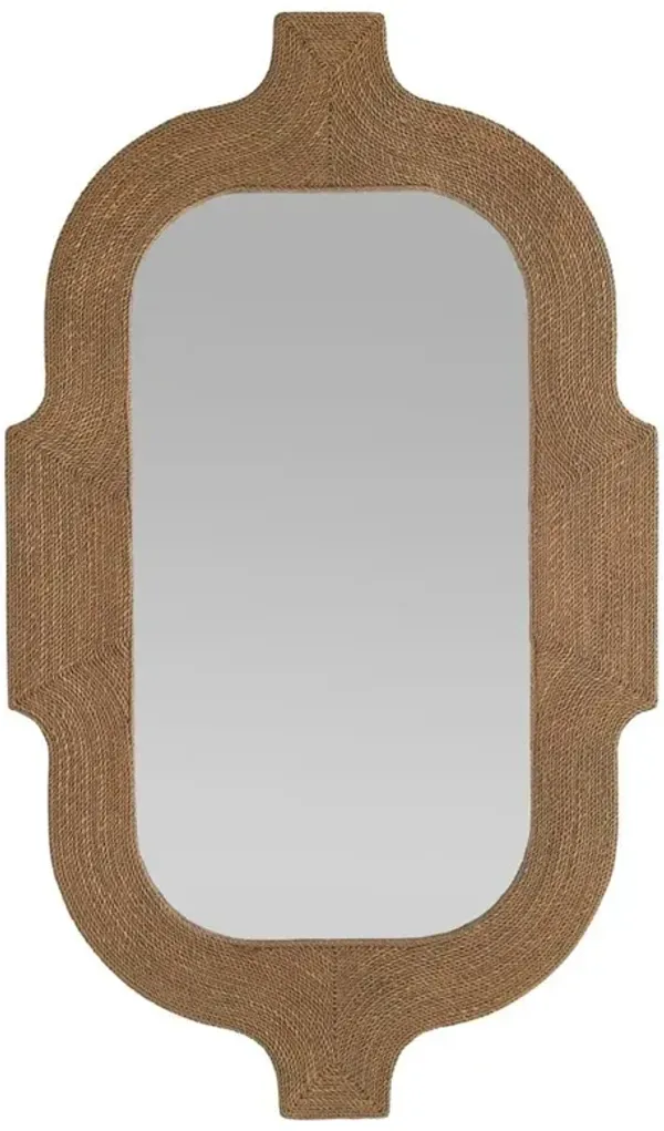 Freeport Coastal Beach Brown Abaca Rope Wall Mirror