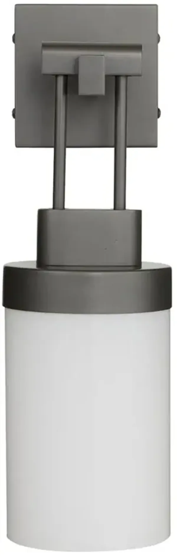 Everest Modern Classic Aged Iron Aluminum White Glass Outdoor Sconce