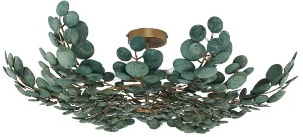 Bilal Coastal Beach Eucalyptus Shell Semi Flush Mount