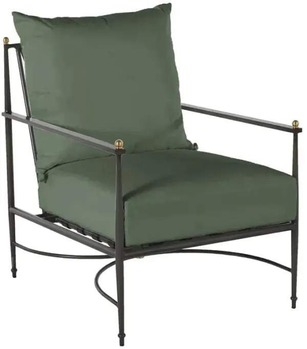 Roma Green Sunbrella Slate Grey Aluminum Outdoor Lounge Chair