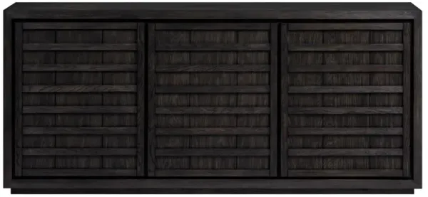 Maisy Rustic Lodge Charcoal Oak Wood Textured Buffet