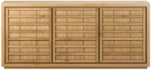 Maisy Coastal Beach Oak Wood Textured Buffet