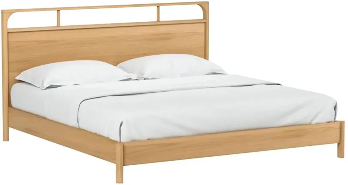 Abdiel Modern Classic Oak Wood Bed - Queen