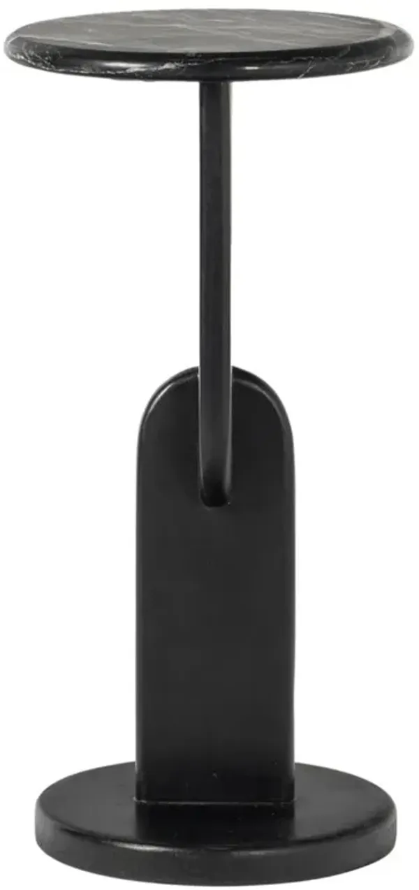 Harley Modern Classic Black Marble Waxed Drink Table