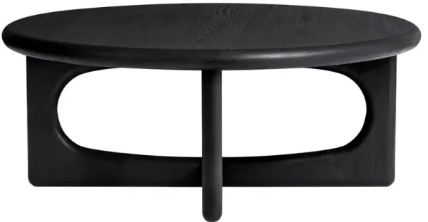 Arley Modern Classic Black Oak Wood Round Coffee Table