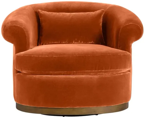 Mariam Modern Classic Rust Velvet Performance Swivel Chair