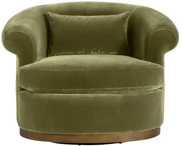 Mariam Modern Classic Olive Velvet Performance Swivel Chair