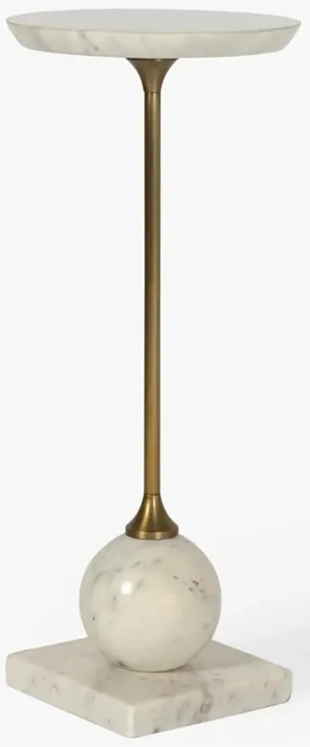 Misha Modern Classic White Marble Brass Iron Drink Table