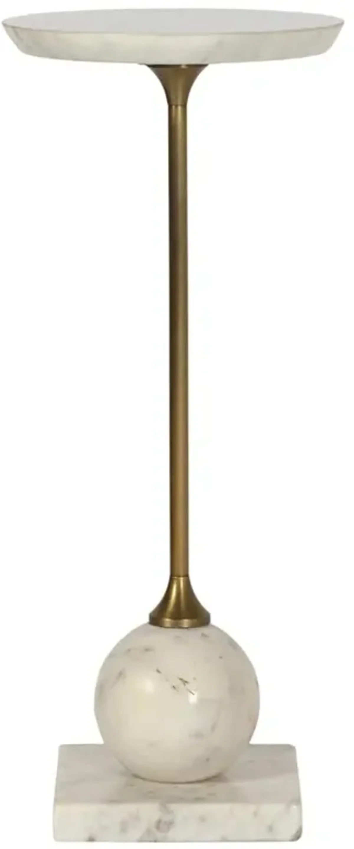 Misha Modern Classic White Marble Brass Iron Drink Table