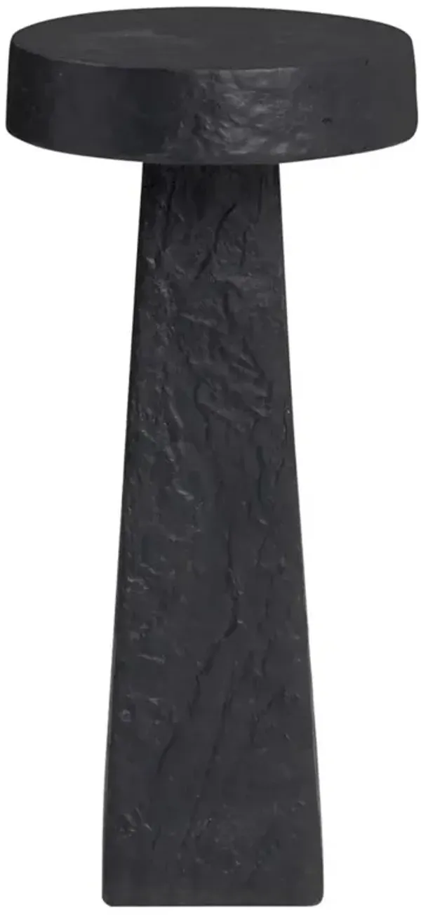 Ariel Modern Classic Black Textured Drink Table