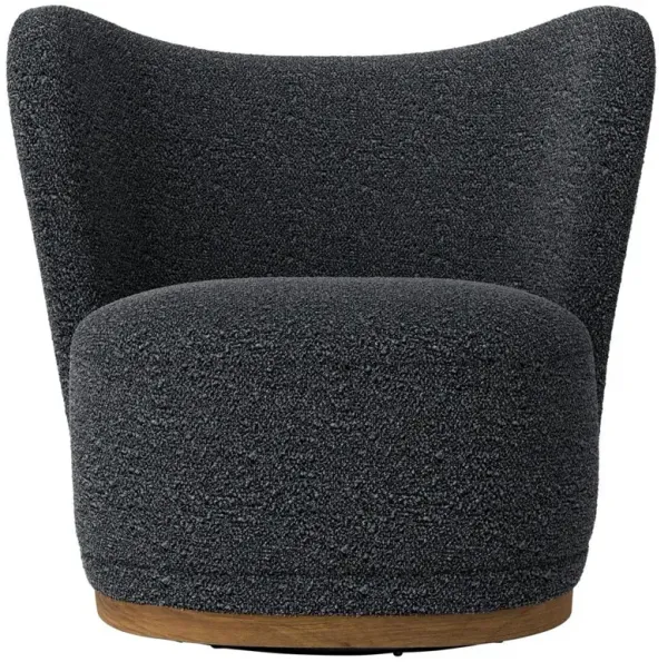 Theron Modern Classic Dark Grey Performance Boucle Wing Chair