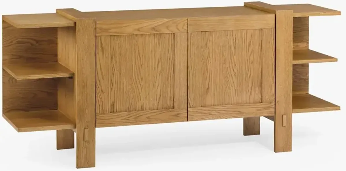 Tanner Coastal Beach Oak Wood Dining Sideboard