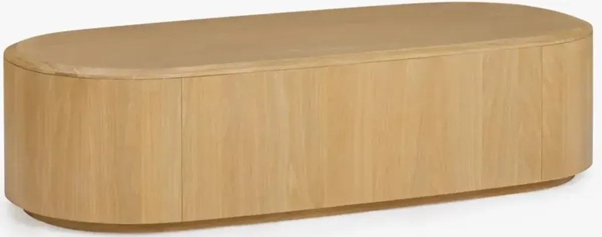 Theron Modern Classic Oak Wood Oval Coffee Table