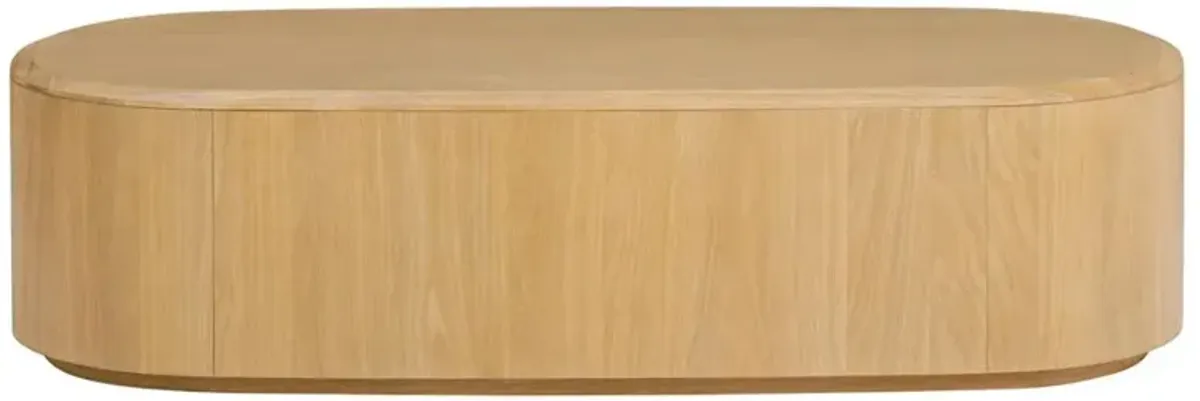 Theron Modern Classic Oak Wood Oval Coffee Table