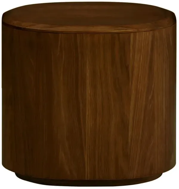 Theron Modern Classic Walnut Oak Wood Round Side Table
