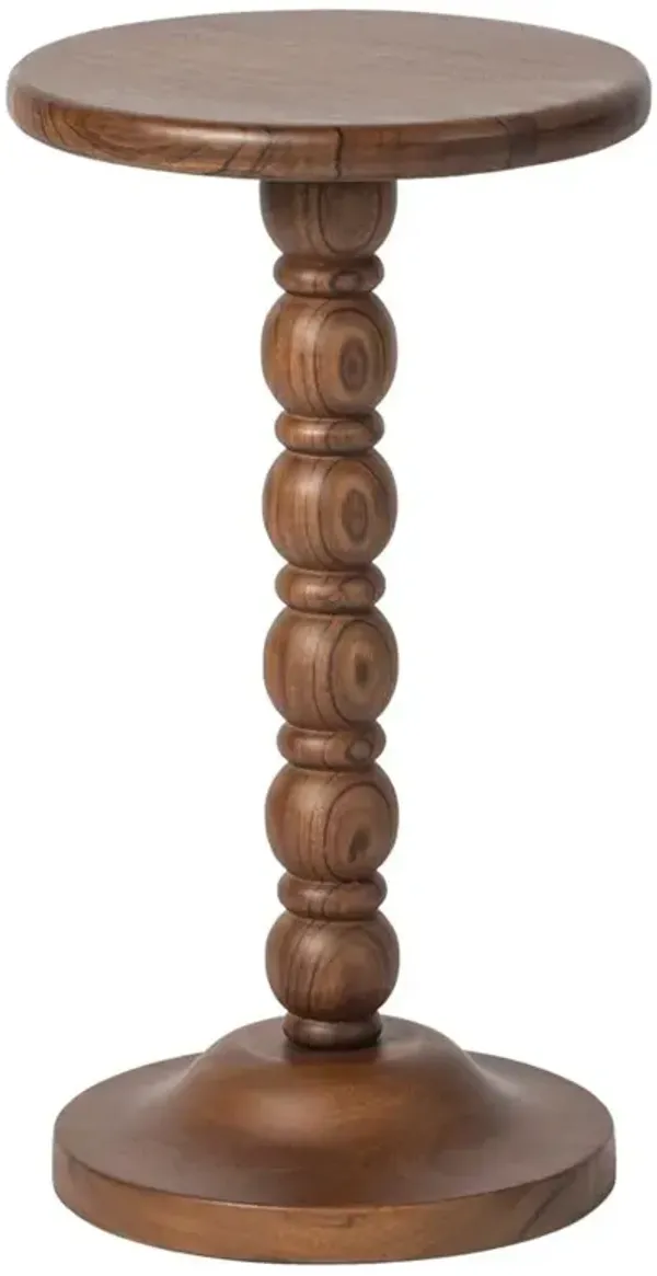 Thomas Updated Traditional Brown Wood Spindle Drink Table