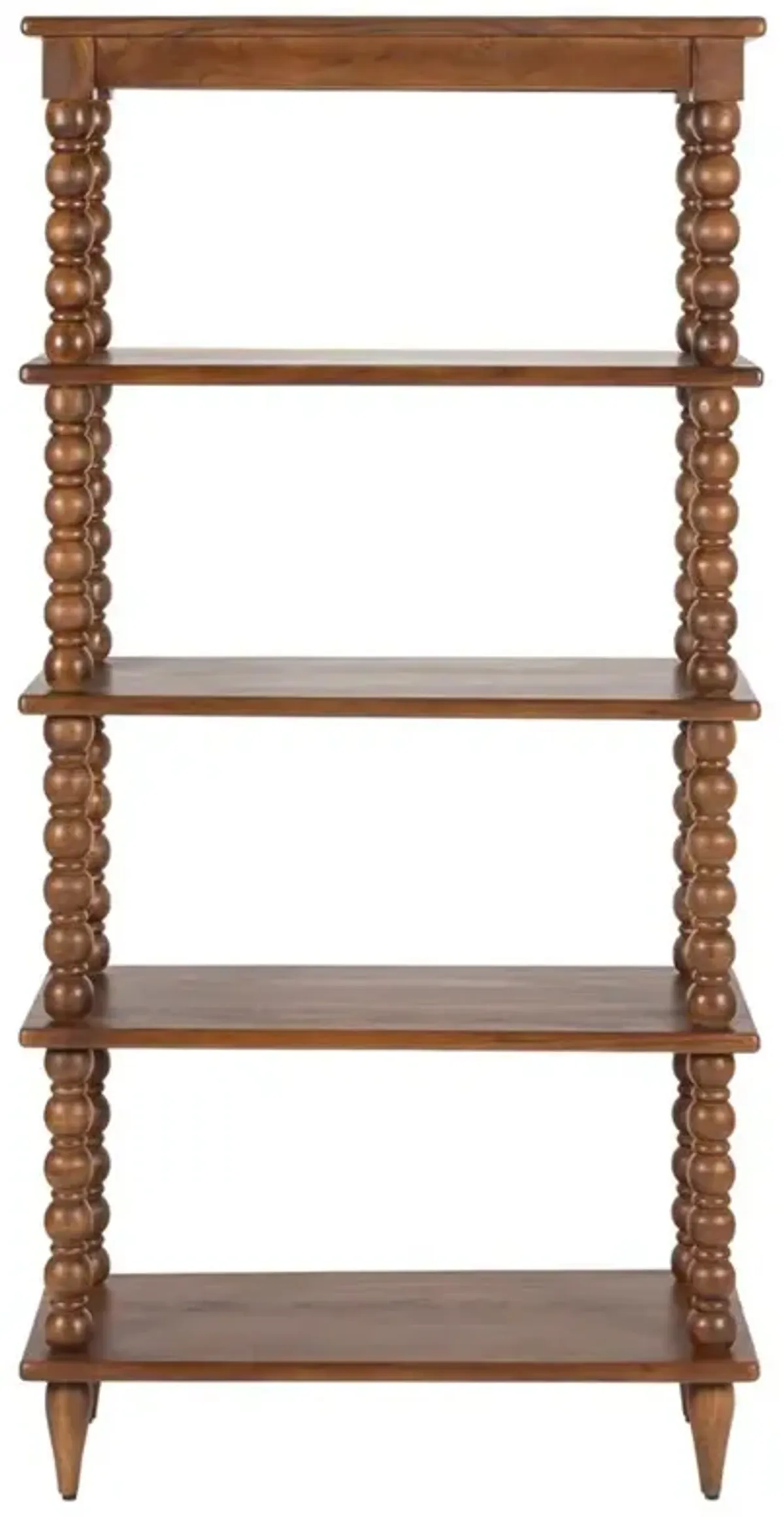 Thomas Updated Traditional Brown Wood Spindle Bookcase