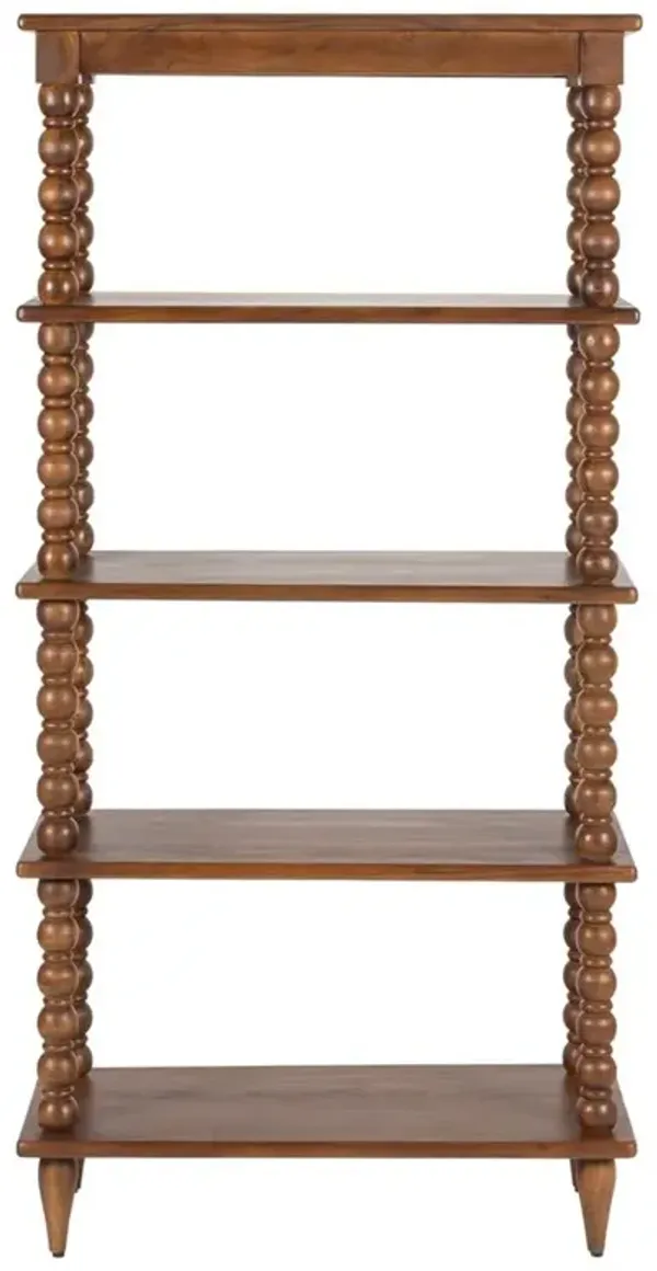 Thomas Updated Traditional Brown Wood Spindle Bookcase