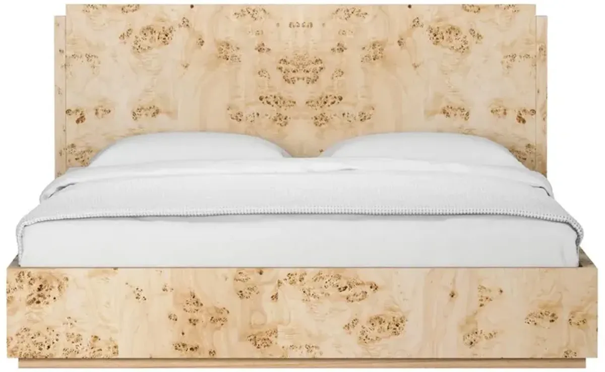 Briella Modern Classic Light Brown Burl Wood Bed - King