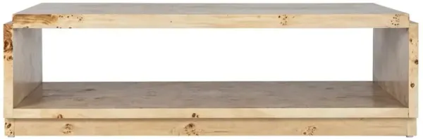 Briella Modern Classic Light Brown Burl Wood Coffee Table
