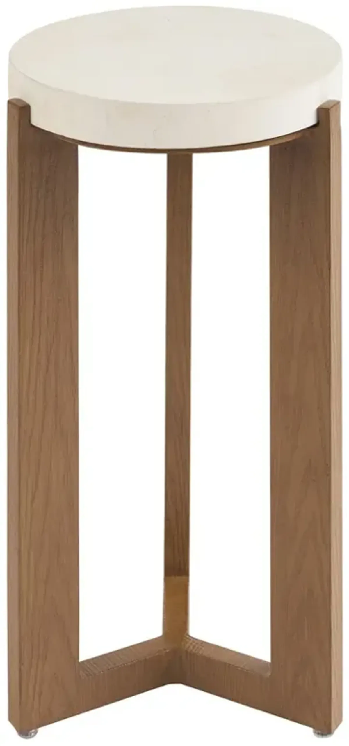 Palm Desert Poolside White Stone Aluminum Round Outdoor Side Table